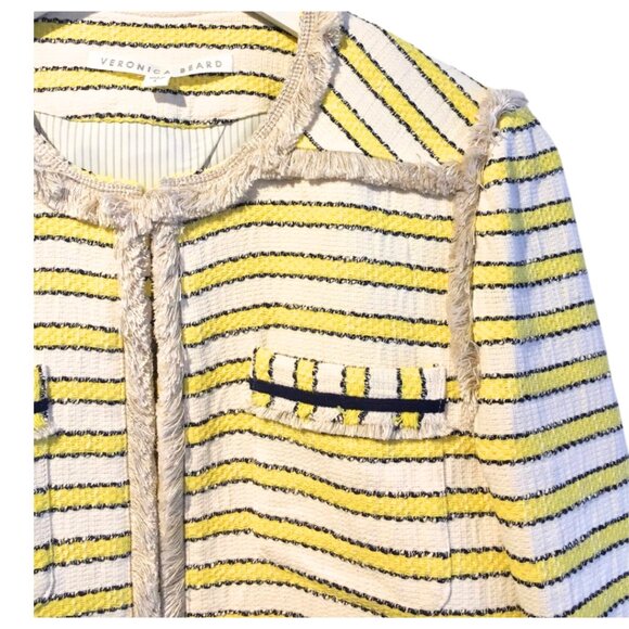 Veronica Beard Talie Jacket Tweed Blazer Off White Yellow. Size 8 - Picture 6 of 7